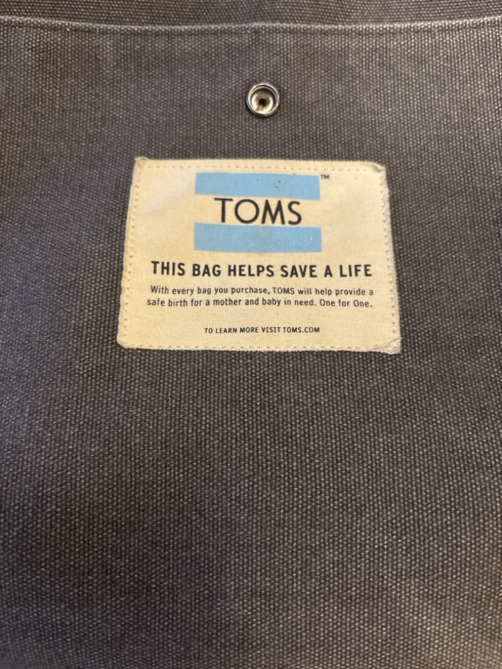 TOMS Canvas Backpack Gray Laptop Travel Casual Flap Snap Closure Unisex - Picture 4 of 11